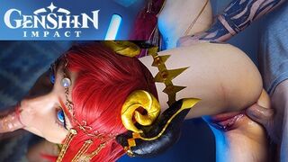 Keleti táncosnő nilou seggét alaposan megdugja a rúdja – genshin impact cosplay